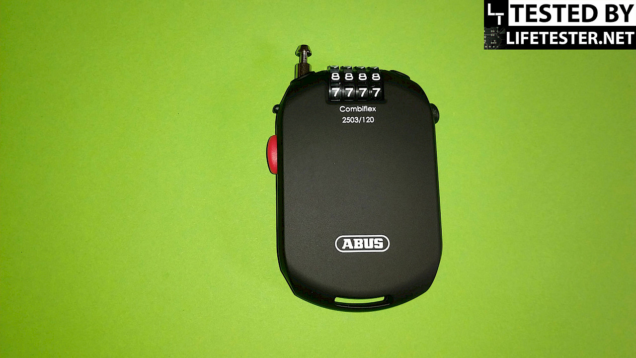 Aufrollkabel des ABUS Combiflex ausgezogen