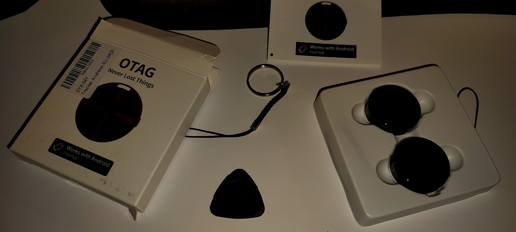 CooAoo Smart Tag 2er-Pack – Lieferumfang mit Tags und Schlüsselringen