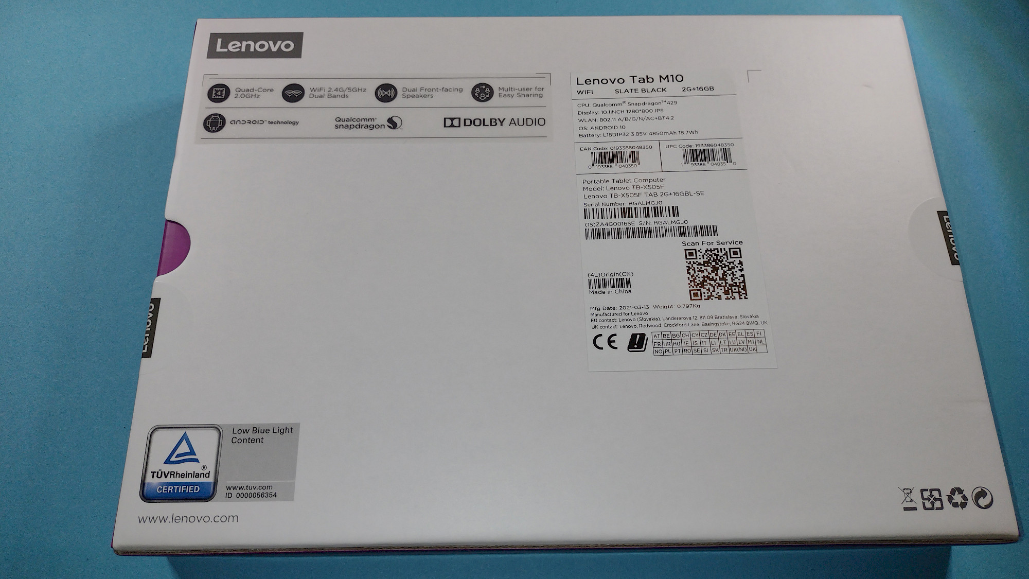 Lenovo Tab M10 Seitenansicht