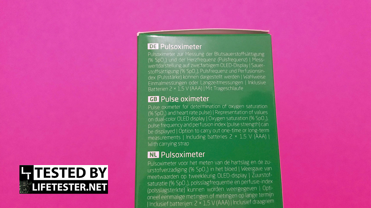 Medisana PM 100 Pulsoximeter – Verpackung und Lieferumfang