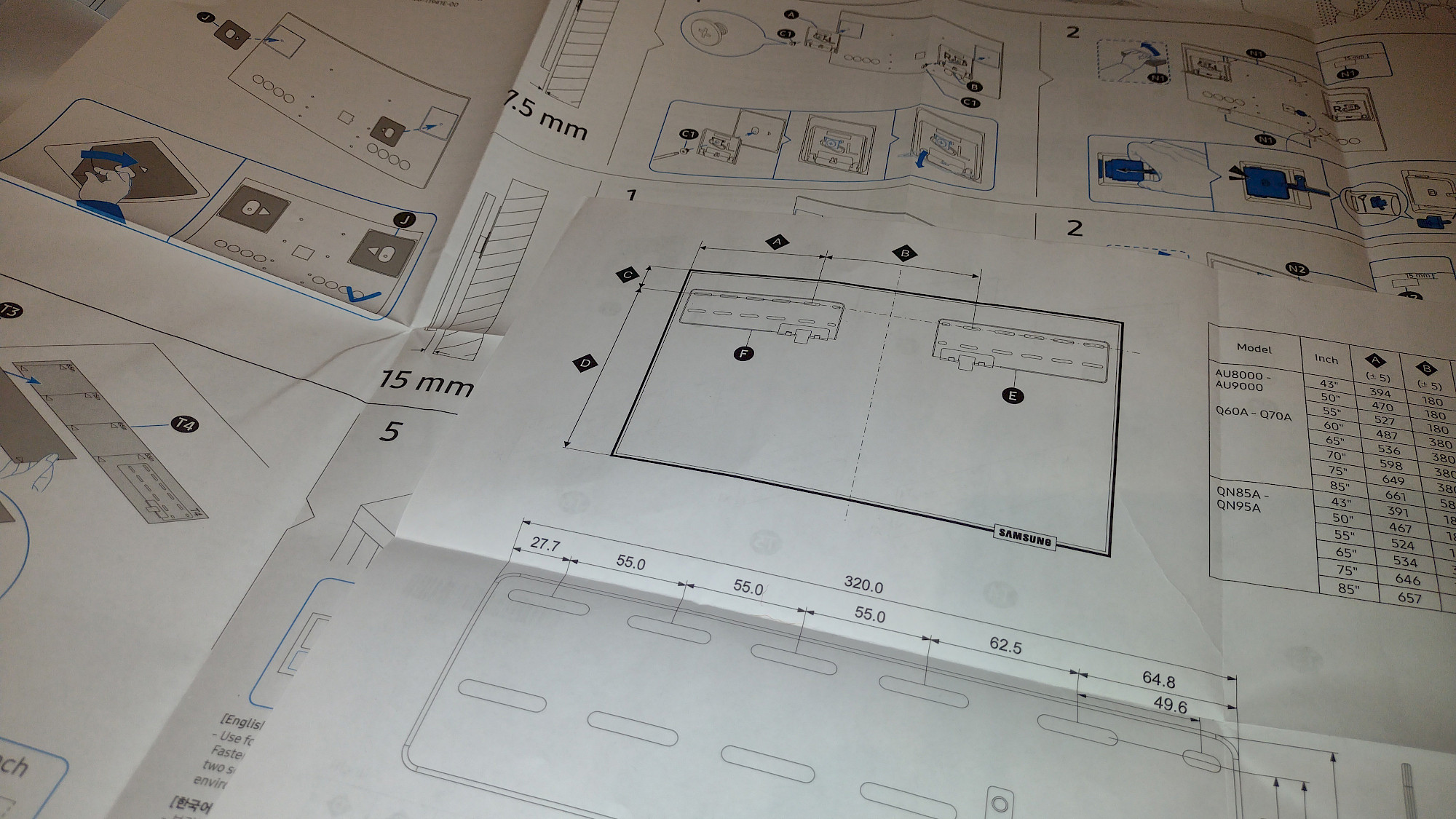 Samsung Slim Fit Wandhalterung – Montageübersicht