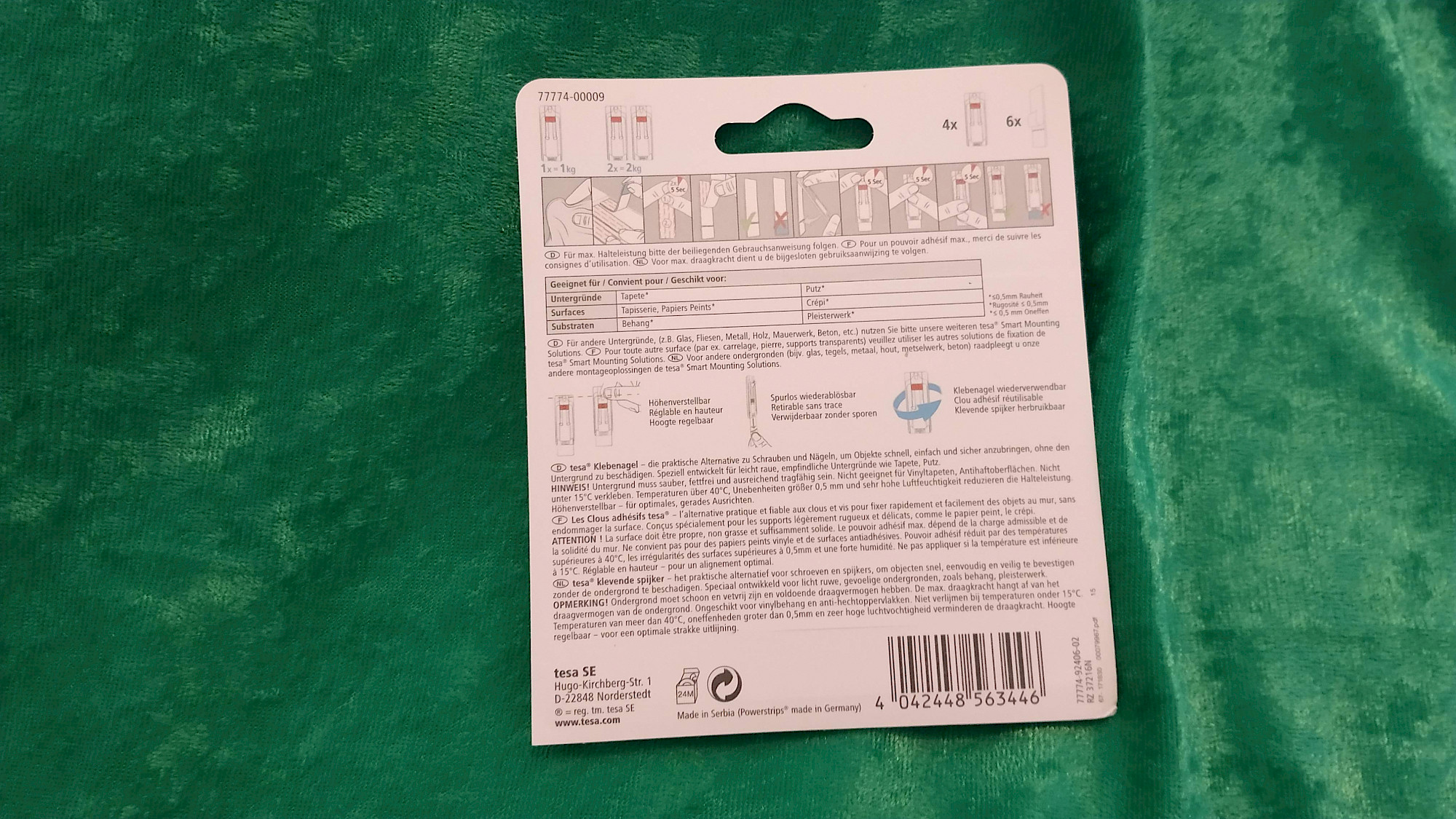 tesa Klebenagel – Lieferumfang mit Klebestreifen